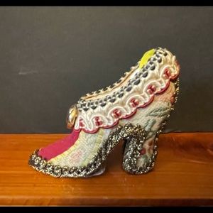 French Jean-Claude Atelier Modele Depose Miniature High Heel Shoe Brocade Mini
